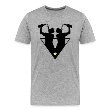 Drinker Team Bottle - Men's Premium Organic T-Shirt - heather grey - Front - Damien (186cm)