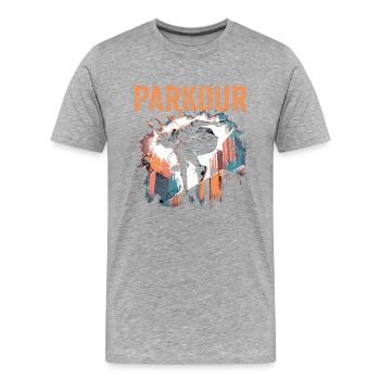Parkour Urban - Männer Premium Bio T-Shirt - Grau meliert - Vorne - Damien (186cm)