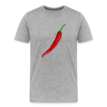Chili Chilli Heisses Design für heisse Nächte - Männer Premium Bio T-Shirt - Grau meliert - Vorne - Damien (186cm)