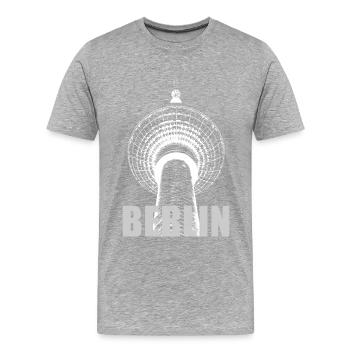 Berliner Fernsehturm - Männer Premium Bio T-Shirt - Grau meliert - Vorne - Damien (186cm)
