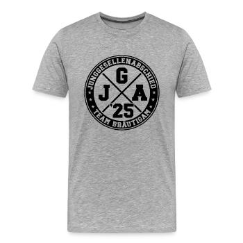Team Groom Bachelor Party 2025 - Men's Premium Organic T-Shirt - heather grey - Front - Damien (186cm)