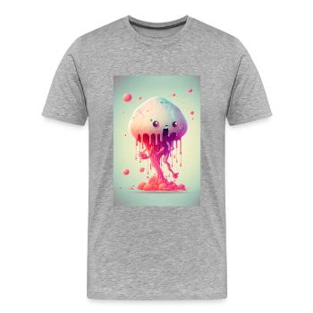Zombie Gelée - T-shirt bio Premium Homme - gris chiné - Devant - Damien (186cm)