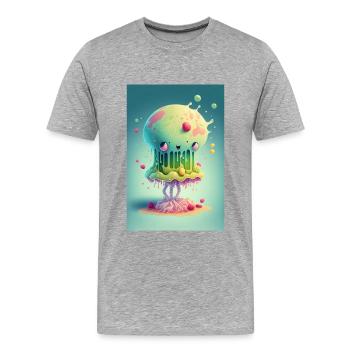 Zombie Gelée - T-shirt bio Premium Homme - gris chiné - Devant - Damien (186cm)