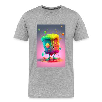 Zombie Gelée - T-shirt bio Premium Homme - gris chiné - Devant - Damien (186cm)