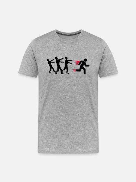 Run From Zombies - Men's Premium Organic T-Shirt - heather grey