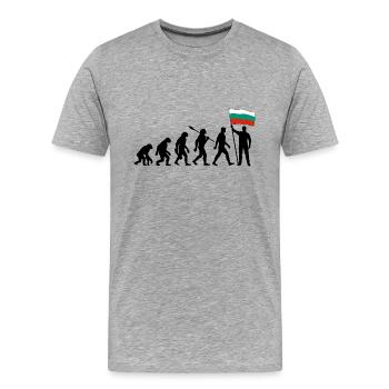 Bulgarien - Evolution - Flagge - Nation - Männer Premium Bio T-Shirt - Grau meliert - Vorne - Damien (186cm)