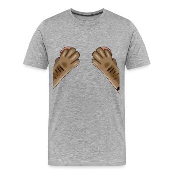 Katzen Pfoten - Männer Premium Bio T-Shirt - Grau meliert - Vorne - Damien (186cm)