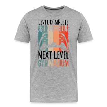 Level Complete Grundschule Einschulung Gymnasium - Männer Premium Bio T-Shirt - Grau meliert - Vorne - Damien (186cm)