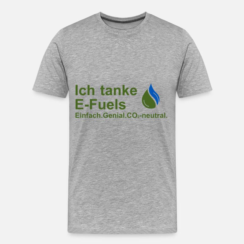 Ich tanke E-Fuels - Männer Premium Bio T-Shirt - Grau meliert