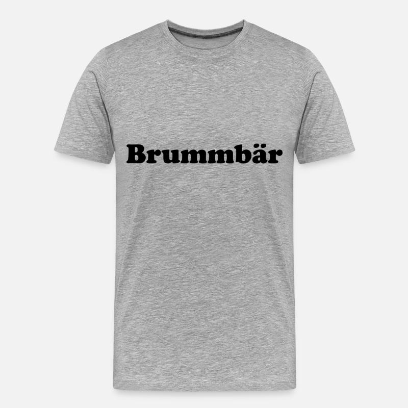 Brummbär - Männer Premium Bio T-Shirt - Grau meliert