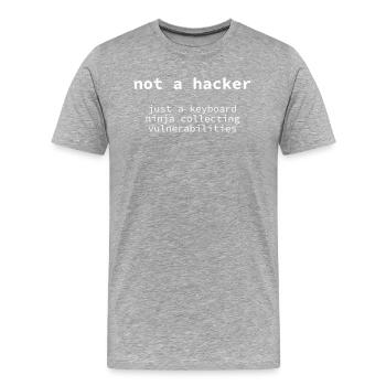 Ethical Hacker, Cyber Security, Hacker, Netzwerk - Männer Premium Bio T-Shirt - Grau meliert - Vorne - Damien (186cm)