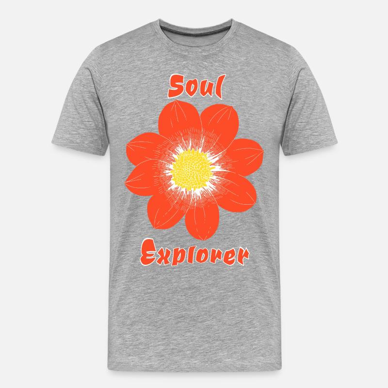 Seelen-Entdecker - Männer Premium Bio T-Shirt - Grau meliert