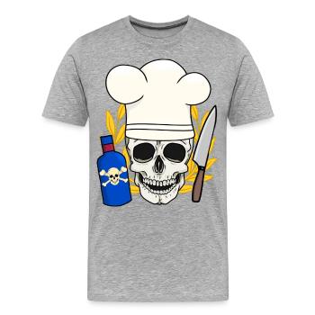 Poison Horror Kitchen Halloween Chef - Men's Premium Organic T-Shirt - heather grey - Front - Damien (186cm)