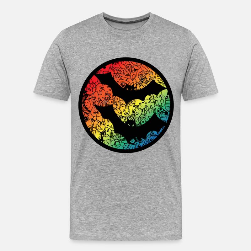 Fledermäuse Comic - Männer Premium Bio T-Shirt - Grau meliert