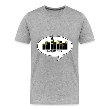 comic gotham city - Men's Premium Organic T-Shirt - heather grey - Front - Damien (186cm)