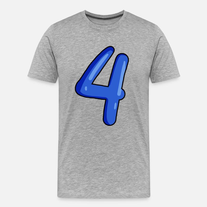 4 - Männer Premium Bio T-Shirt - Grau meliert