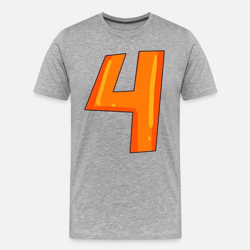 Vier 4 - Männer Premium Bio T-Shirt - Grau meliert