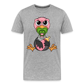 Baby Geier - Männer Premium Bio T-Shirt - Grau meliert - Vorne - Damien (186cm)