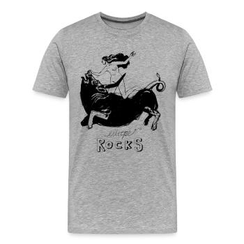 Rocks en europe - T-shirt bio Premium Homme - gris chiné - Devant - Damien (186cm)