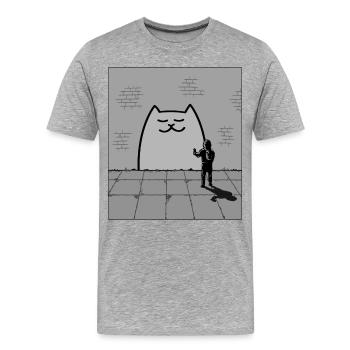 Sleepy Cat - Men's Premium Organic T-Shirt - heather grey - Front - Damien (186cm)