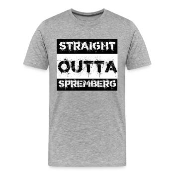 Straight Outta Spremberg Gift Special Offer - Men's Premium Organic T-Shirt - heather grey - Front - Damien (186cm)
