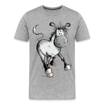 Esel gibt Gas - Männer Premium Bio T-Shirt - Grau meliert - Vorne - Damien (186cm)