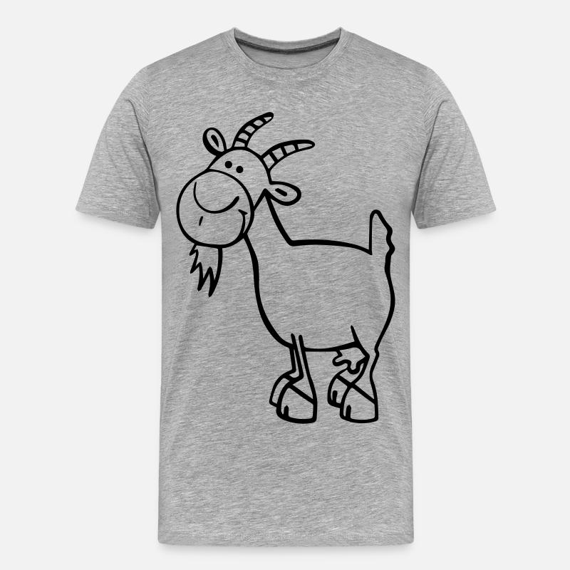 Fröhliche Ziege - Männer Premium Bio T-Shirt - Grau meliert