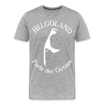 Helgoland oder Sylt - Perle der Ostsee - Männer Premium Bio T-Shirt - Grau meliert - Vorne - Damien (186cm)