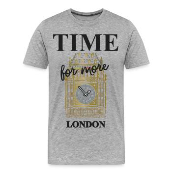 London, Big Ben, Elizabeth Tower, Uhrenturm - Männer Premium Bio T-Shirt - Grau meliert - Vorne - Damien (186cm)
