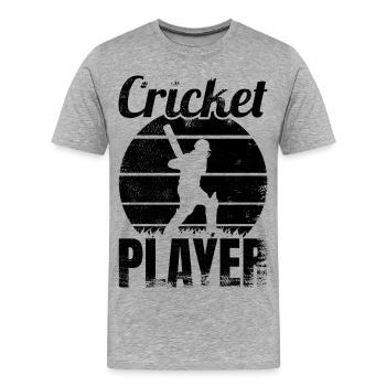 Cricketer - T-shirt bio Premium Homme - gris chiné - Devant - Damien (186cm)