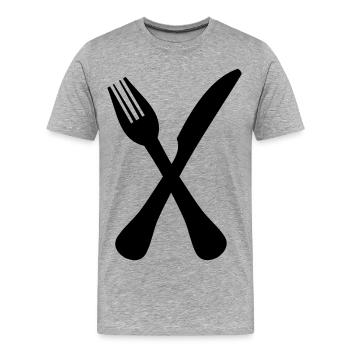 Couverts - T-shirt bio Premium Homme - gris chiné - Devant - Damien (186cm)