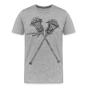 Lacrosse Sticks - Men's Premium Organic T-Shirt - heather grey - Front - Damien (186cm)