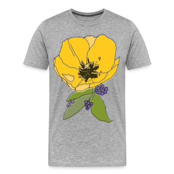 Tulip with violet - Men's Premium Organic T-Shirt - heather grey - Front - Damien (186cm)