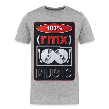 100% REMIX - sound & vision - Men's Premium Organic T-Shirt - heather grey - Front - Damien (186cm)