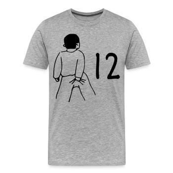 12e anniversaire - 12 ans - T-shirt bio Premium Homme - gris chiné - Devant - Damien (186cm)