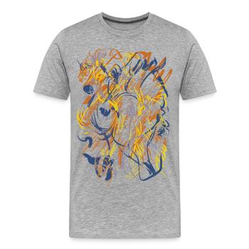abstrakt - Männer Premium Bio T-Shirt - Grau meliert - Vorne - Damien (186cm)
