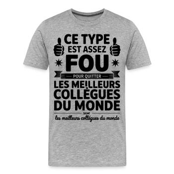 Departure Co-worker New Job Retirement - Men's Premium Organic T-Shirt - heather grey - Front - Damien (186cm)