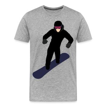 Dynamic snowboarder - Men's Premium Organic T-Shirt - heather grey - Front - Damien (186cm)