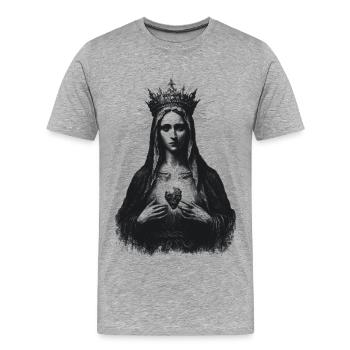 Heilige Silhouette mit Kranz - Männer Premium Bio T-Shirt - Grau meliert - Vorne - Damien (186cm)