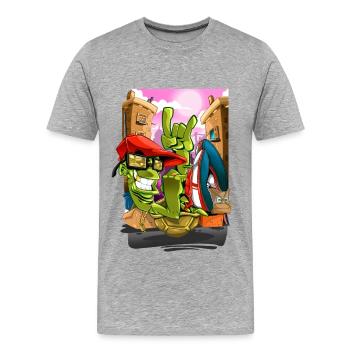 Breakdance - Männer Premium Bio T-Shirt - Grau meliert - Vorne - Damien (186cm)