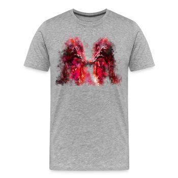 gxp woelfe hate lundi splatter aquarelle rouge - T-shirt bio Premium Homme - gris chiné - Devant - Damien (186cm)