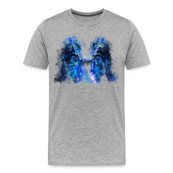 gxp woelfe haine lundi splatter aquarelle bleu - T-shirt bio Premium Homme - gris chiné - Devant - Damien (186cm)
