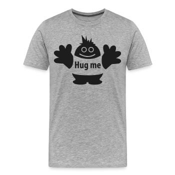Hug Me - Männer Premium Bio T-Shirt - Grau meliert - Vorne - Damien (186cm)