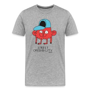 rue crédibilité - T-shirt bio Premium Homme - gris chiné - Devant - Damien (186cm)