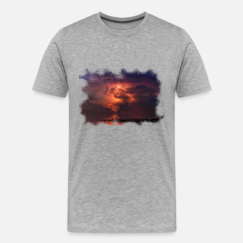 Scratched 'Thunder' - Men's Premium Organic T-Shirt - heather grey
