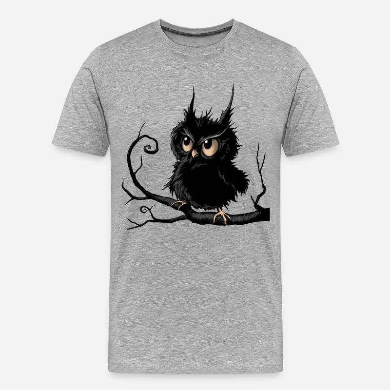Kauziges Käuzchen - Männer Premium Bio T-Shirt - Grau meliert