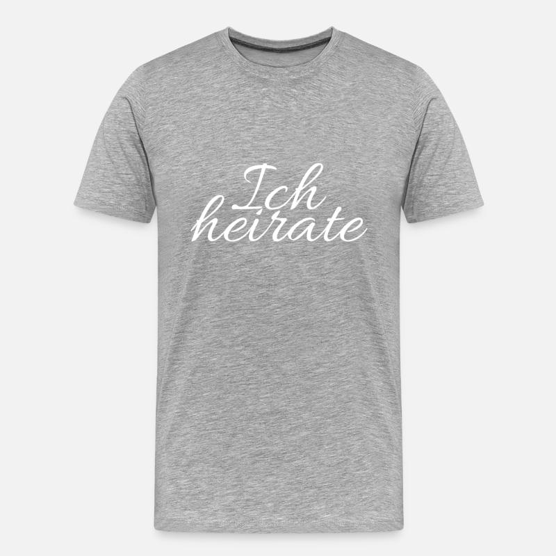 Ich heirate - Männer Premium Bio T-Shirt - Grau meliert
