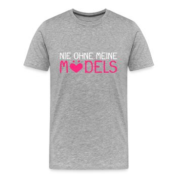Nie ohne meine Mädels - Männer Premium Bio T-Shirt - Grau meliert - Vorne - Damien (186cm)
