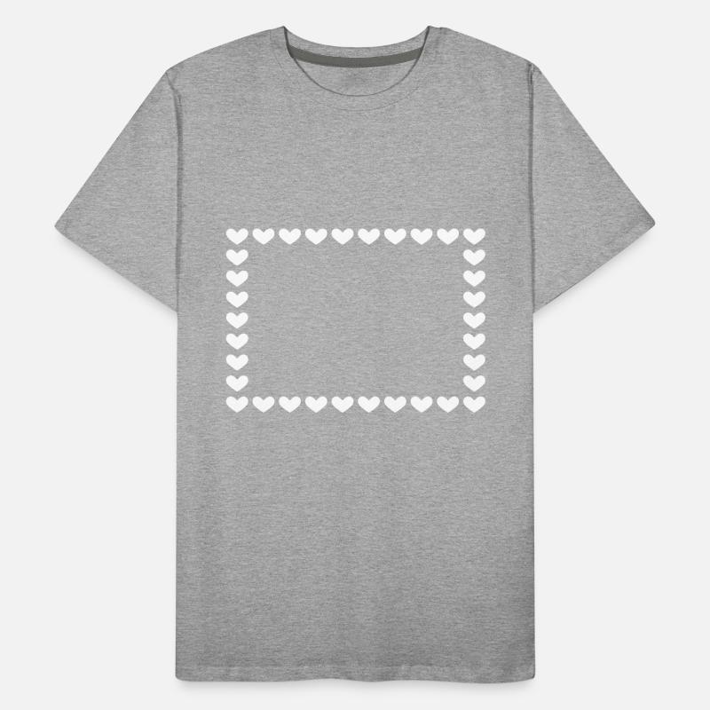 Rectangle frame heart customizable white Men's Premium Organic T-Shirt