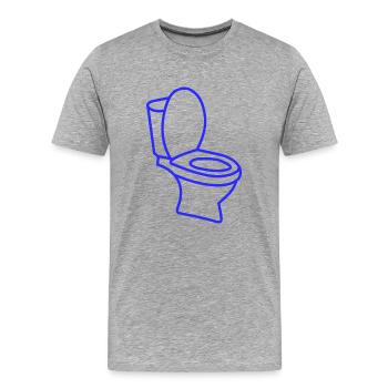 Toilettes toilettes - T-shirt bio Premium Homme - gris chiné - Devant - Damien (186cm)